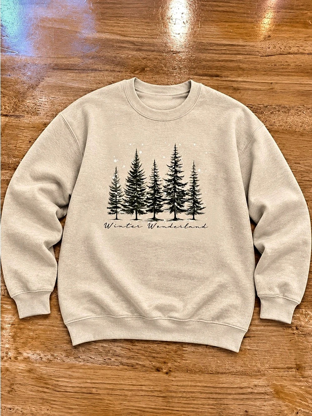 Winter Wonderland Tree Graphic OffWhite Sweatshirt